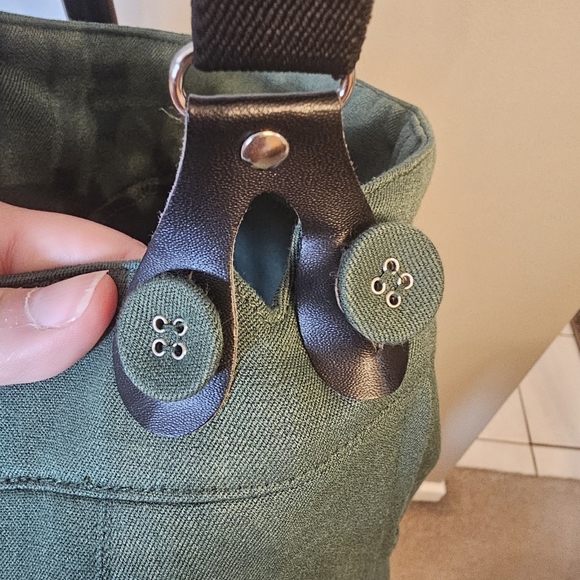 Voodoo Vixen Khloe Palazzo with Suspenders in Green - Picture 6 of 7